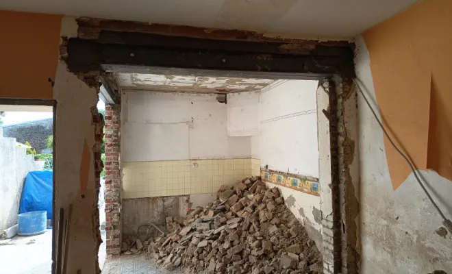 pose d'ipn acier et lintheau béton , Béthune, O’Ptits Travaux