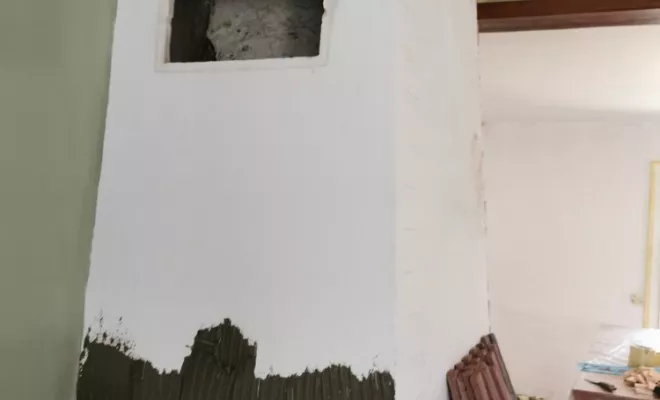 Pose de brique sur cheminée, Béthune, O’Ptits Travaux